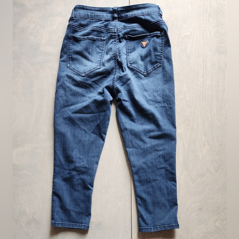 High Waisted Vintage Buttoned Jean Guess Capris 26 Tons Of Stretch. - Picture 9 of 11